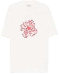 Drole de Monsieur - "Slogan Hibiscus" T-Shirt - Lyst