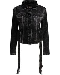 Balenciaga - Denim Jacket With Laces - Lyst