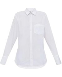 Victoria Beckham - Cotton Shirt With Unique Belt Detail - Lyst