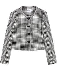 Self-Portrait - Jacket With Houndstooth Pattern - Lyst