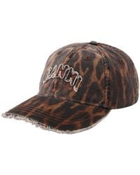 Ganni - Ocelot Leopard Cap - Lyst