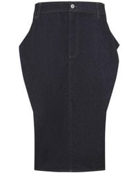 Jacquemus - Dark Denim Midi Skirt - Lyst