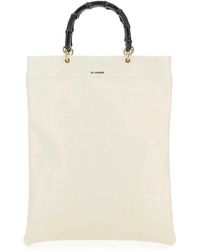 Jil Sander - Ivory Leather Medium Shopping Bag - Lyst