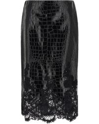 Ermanno Scervino - Coconut Print Sheath Skirt With Lace - Lyst