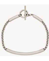 Saint Laurent - Bracciale Con Catena A Spiga E Tubo - Lyst