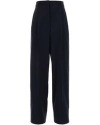 Miu Miu - Dark Stretch Wool Wide-Leg Pant - Lyst