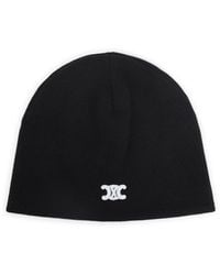 Celine - Triomphe Wool Beanie - Lyst