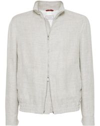 Brunello Cucinelli - Water Resistant Linen Blend Jacket - Lyst