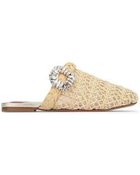 Roger Vivier - Bab Viv Strass Buc Raffia Sling - Lyst