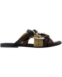 Acne Studios - Leather Flat Sandals - Lyst