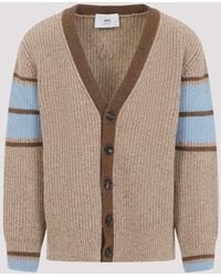 Ami Paris - Camel Wool College Cardigan - Lyst