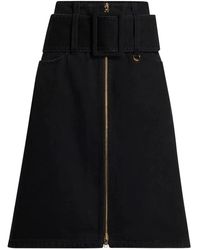 Patou - Zipped Midi Belted Skirt - Lyst