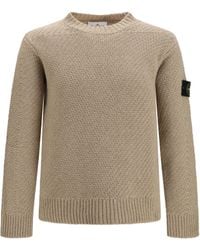 Stone Island - Loose Crewneck Sweater Biscuit Melange - Lyst