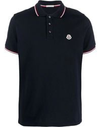 Moncler - Logo Cotton Polo Shirt - Lyst