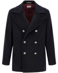 Brunello Cucinelli - Peacoat Coat - Lyst