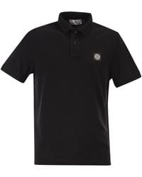 Stone Island - Regular Fit Short-Sleeved Polo Shirt With Compass Patch - Lyst