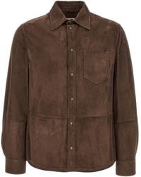 Brunello Cucinelli - Lamb Leather Blouse - Lyst