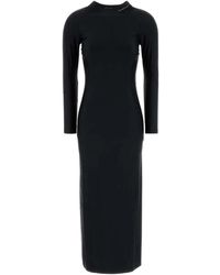 T By Alexander Wang - Long Dress With Logo - Lyst