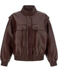 Twinset - Twin Set Leather Effect Bomber Jacket - Lyst