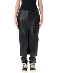 Rick Owens - Calf Sliced Leather Skirt - Lyst
