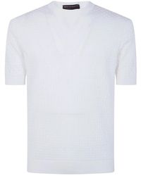 FILIPPO DE LAURENTIIS - Short Sleeves Round Neck Sweater - Lyst