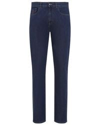 Canali - Blu 5 Pocket Denim Jeans - Lyst