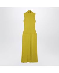 Alaïa - Alaia Lime Pleated Knit Maxi Dress - Lyst