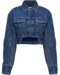 Off-White c/o Virgil Abloh - Off Motorcycle Hole Crop Jacket - Lyst