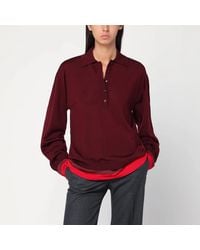 Stella McCartney - Layered Bordeaux Wool Polo - Lyst