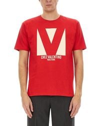 Valentino - Cotton Tshirt With Chez Print - Lyst