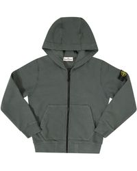 Stone Island - Full-Zip Sweatshirt With Lined Hood And Pockets - Lyst