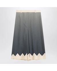 Valentino - Ivory Silk Skirt - Lyst