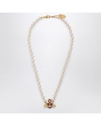 Vivienne Westwood - Kitty Pearl Necklace With Finish - Lyst