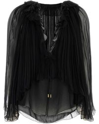 Alberta Ferretti - Silk Crepe Blouse - Lyst