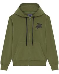 Vilebrequin - Organic Cotton Zip-Up Hoodie With Embroidered Turtle - Lyst