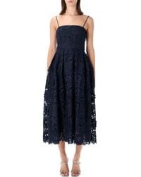 ROTATE BIRGER CHRISTENSEN - Rotate Flared 3D Lace Midi Dress - Lyst