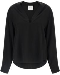Nude - V-Neck Blouse - Lyst