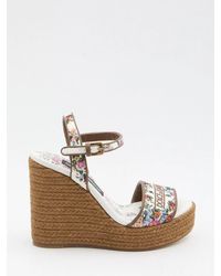Dolce & Gabbana - Dolce & Gabbana Leather Flat Shoes, Bianco Multi - Lyst