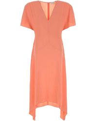 Stella McCartney - Envers Satin Matt Side V Neck Dress - Lyst
