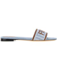 Fendi - Sunshine Logo-Patch Sandals - Lyst