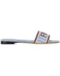 Fendi - Sunshine Logo-Patch Sandals - Lyst