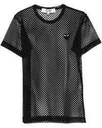 COMME DES GARÇONS PLAY - Tshirt Mesh Large Emblem - Lyst