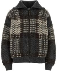 Brunello Cucinelli - Jacquard Knit Bomber Cardigan With Sequins - Lyst