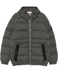 Stone Island - Quilted Hooded Down Jacket With Distinctive Patch Logo - Lyst