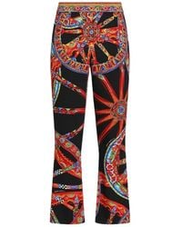 Dolce & Gabbana - Carretti Print Silk Trousers - Lyst