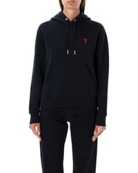 MSGM - Classic Hoodie With Subtle Heart Detail - Lyst