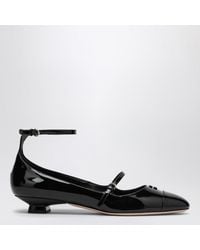 Miu Miu - Patent Leather Decollete With Logo - Lyst