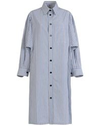 Bottega Veneta - Light Cotton Striped Dress - Lyst