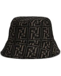 Fendi - Logo Printed Raffia Bucket Hat - Lyst