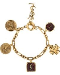 Saint Laurent - Metal Cassandre Bracelet With Min/Max Circumference 19-21 Cm - Lyst
